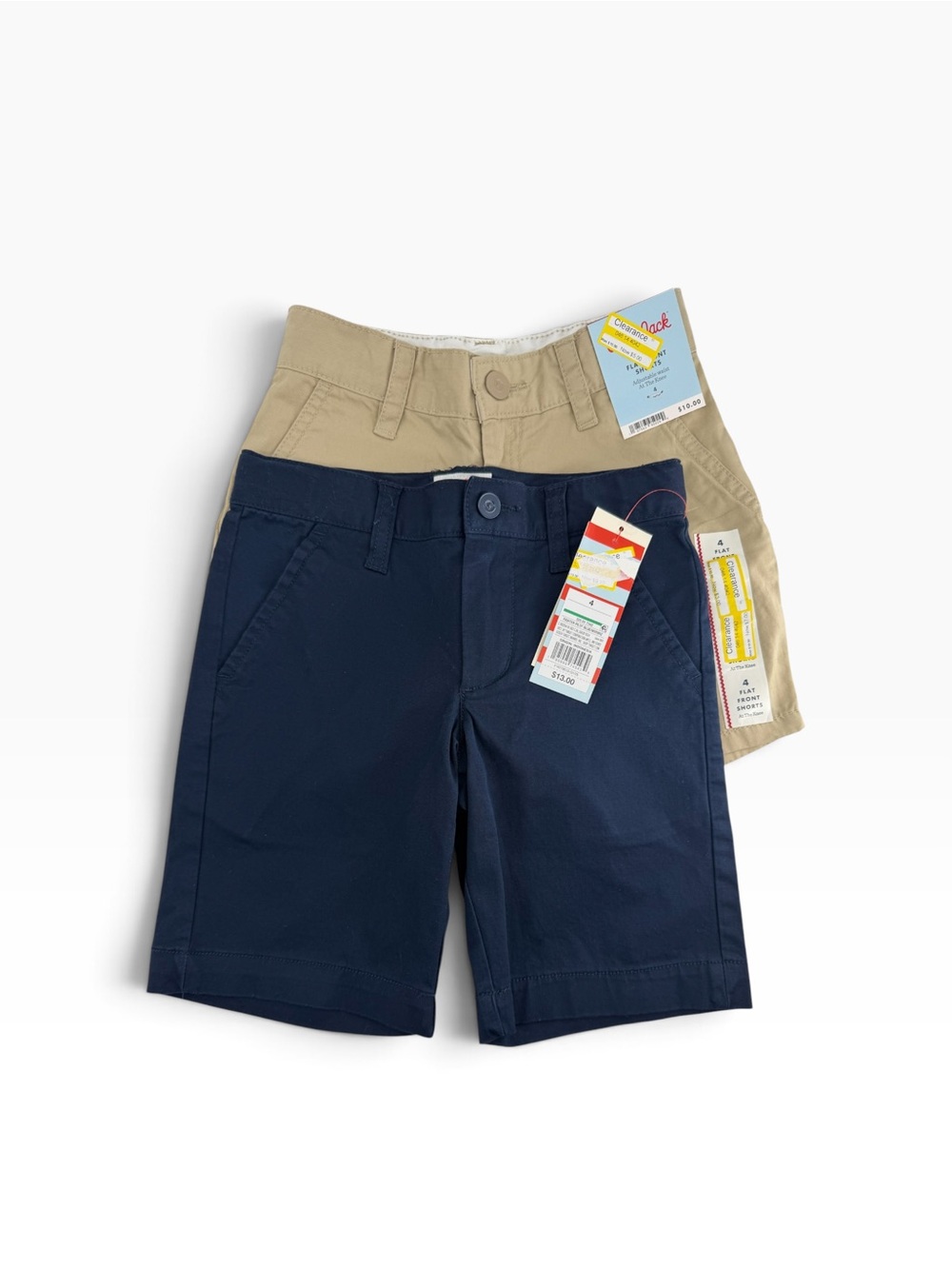 Children's Navy and Khaki Stretch Pull-On Shorts - School Uniform